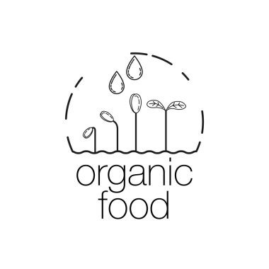 Yiyecek ve içecek, restoranlar ve organik ürünler için organik gıda anahat simgesi.