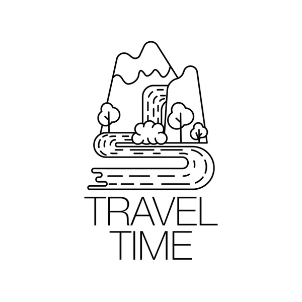 Flat Line design graphic image concept, website elements layout of Time to Travel. — Stock Vector