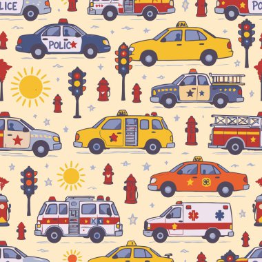 Polis, itfaiye, taksi ve çocuk kumaşı için ambulanslar gibi sorunsuz acil durum ve toplu taşıma araçları..