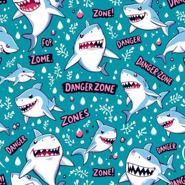 Keskin dişli çizgi film köpekbalıkları ve 