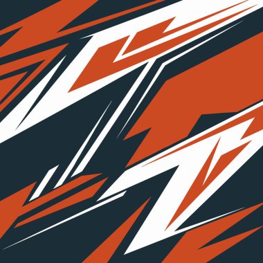 Birincil renklerde keskin geometrik çizgilerle dinamik vektör yarış desenli arka plan, araç ambalajları, esportlar veya atletik giyim tasarımı için ideal.