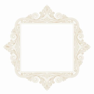 Beyaz, lüks davetiyeler, düğün duyuruları, sertifikalar ya da menü tasarımları için ideal, karmaşık altın kaliteli süsleme çerçeve.