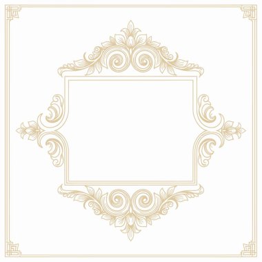 Düğün davetiyeleri, lüks sertifikalar ya da temiz beyaz bir arkaplan üzerine menü tasarımları için ideal güzel, klasik süsleme çerçeve vektörü.