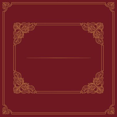 Süslü altın çizgili sanat ve klasik çiçekli çerçeve dekorasyonu sertifikalar ya da lüks markalar için mükemmel..