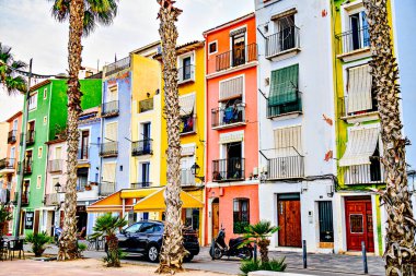 Valensiyalı cemaatinin Alicante, İspanya 'daki Costa Blanca kıyılarındaki renkli Villajoyosa kasabası