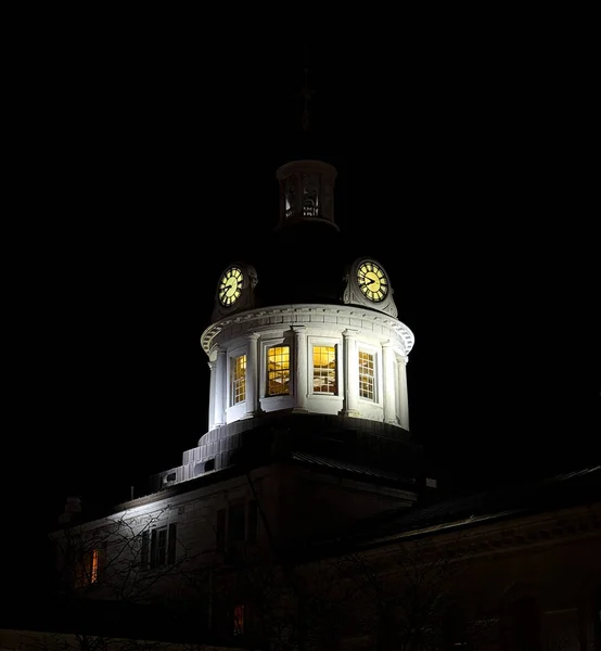 City Hall of Kingston Ontario Cityscape with Historic Waterfront and Architecture. Kingston by the night. Located on the shores of Lake Ontario, Kingston blends heritage and modernity.