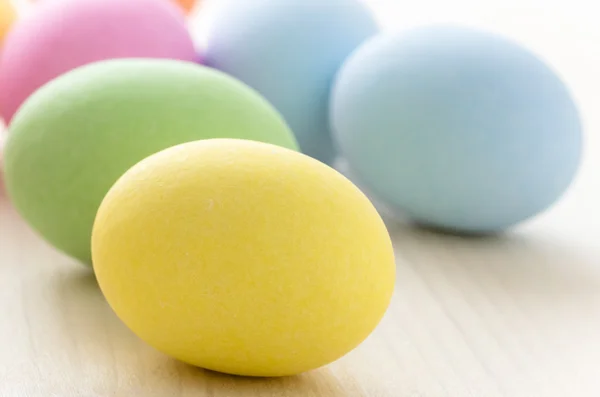 Pastel Coloured Easter Eggs Stock Photo