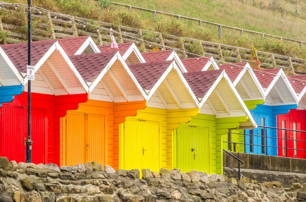 Coloridas cabañas de playa — Foto de Stock