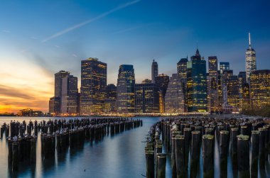 Aşağı Manhattan'ın güzel gün batımı