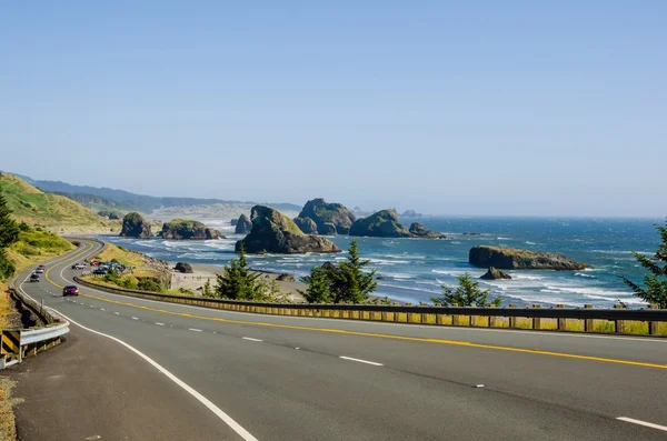 Tekercselés Coast Road, Oregon — Stock Fotó