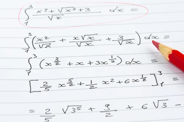 Formule matematiche scritte a mano — Foto Stock