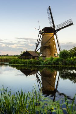 Traditional Windmill in the Countryside of the Netharlands clipart