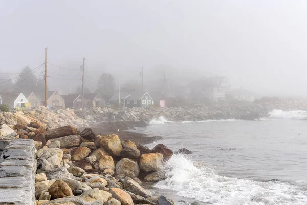 Vue Sur Côte Accidentée New Hampshire Par Matin Automne Brumeux — Photo