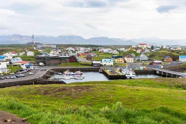 Utsikt Över Fiskestaden Stykkisholmur Snaefellsnes Island Mulen Sommardag — Stockfoto