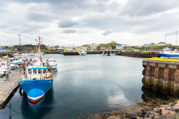 Vista Porto Stykkisholmur Norte Islândia Dia Nublado Verão — Fotografia de Stock