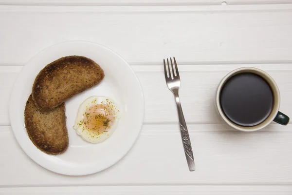 Breakfast, poached egg — Stock Photo, Image