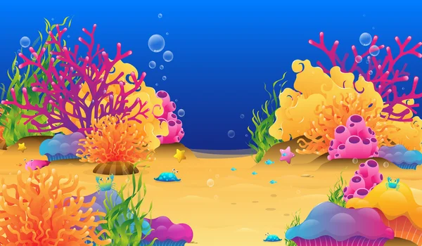 Bajo el arrecife de agua — Vector de stock