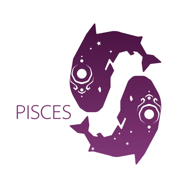 Pisces zodiac star sign — Stock Vector