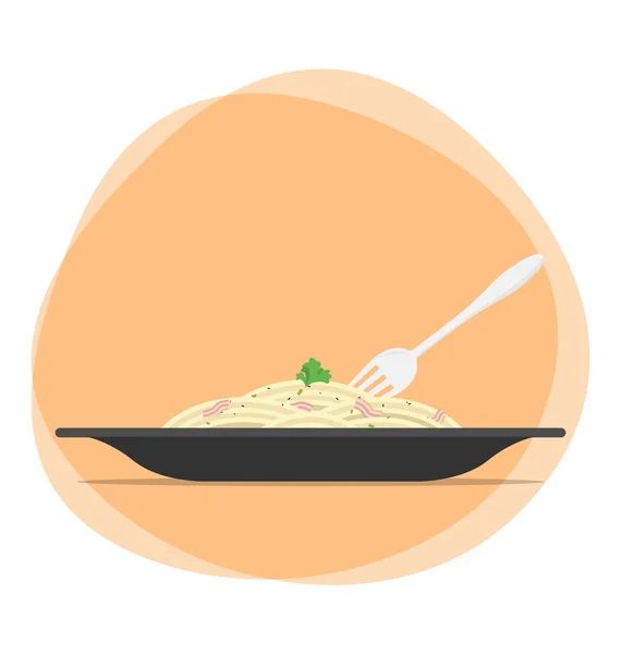 pastırma spagetti çatal ile