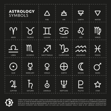Vektör astroloji zodyak işaretleri.