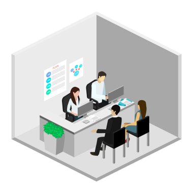 Banka dolapta izometrik iç. 