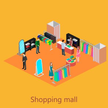 İzometrik iç shoping alışveriş merkezi