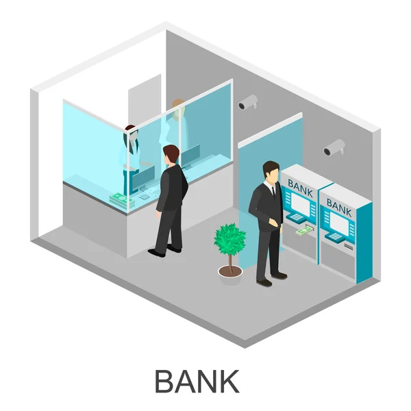等距内部的银行 — 图库矢量图片