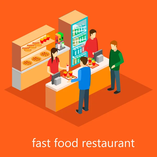 Restaurant izometric fast-food — Vector de stoc