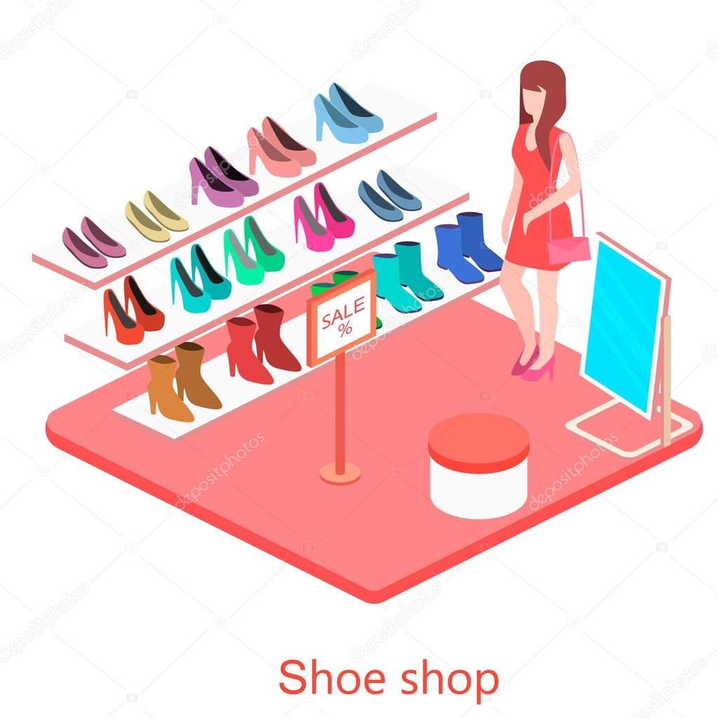 Shoe shop картинка для детей