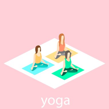 İzometrik iç yoga sınıf.