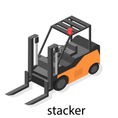 Isometric stackers icon. clipart