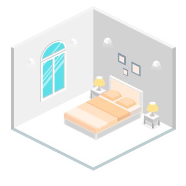 İzometrik hostel Oda