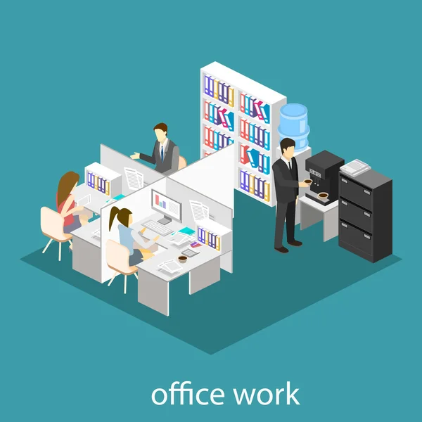 Office kat iç bölümleri con — Stok Vektör