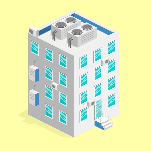 Fachada isométrica del edificio — Vector de stock