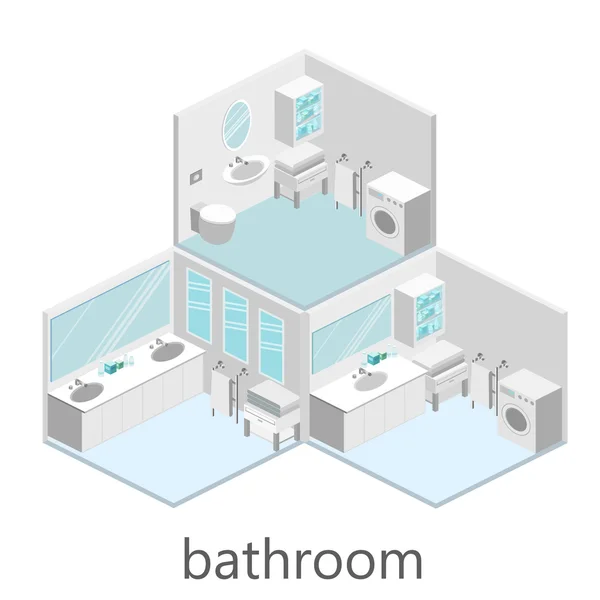 Interior isométrico do banheiro —  Vetores de Stock