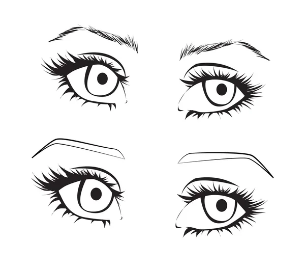 Female eyes outline — Stock Vector