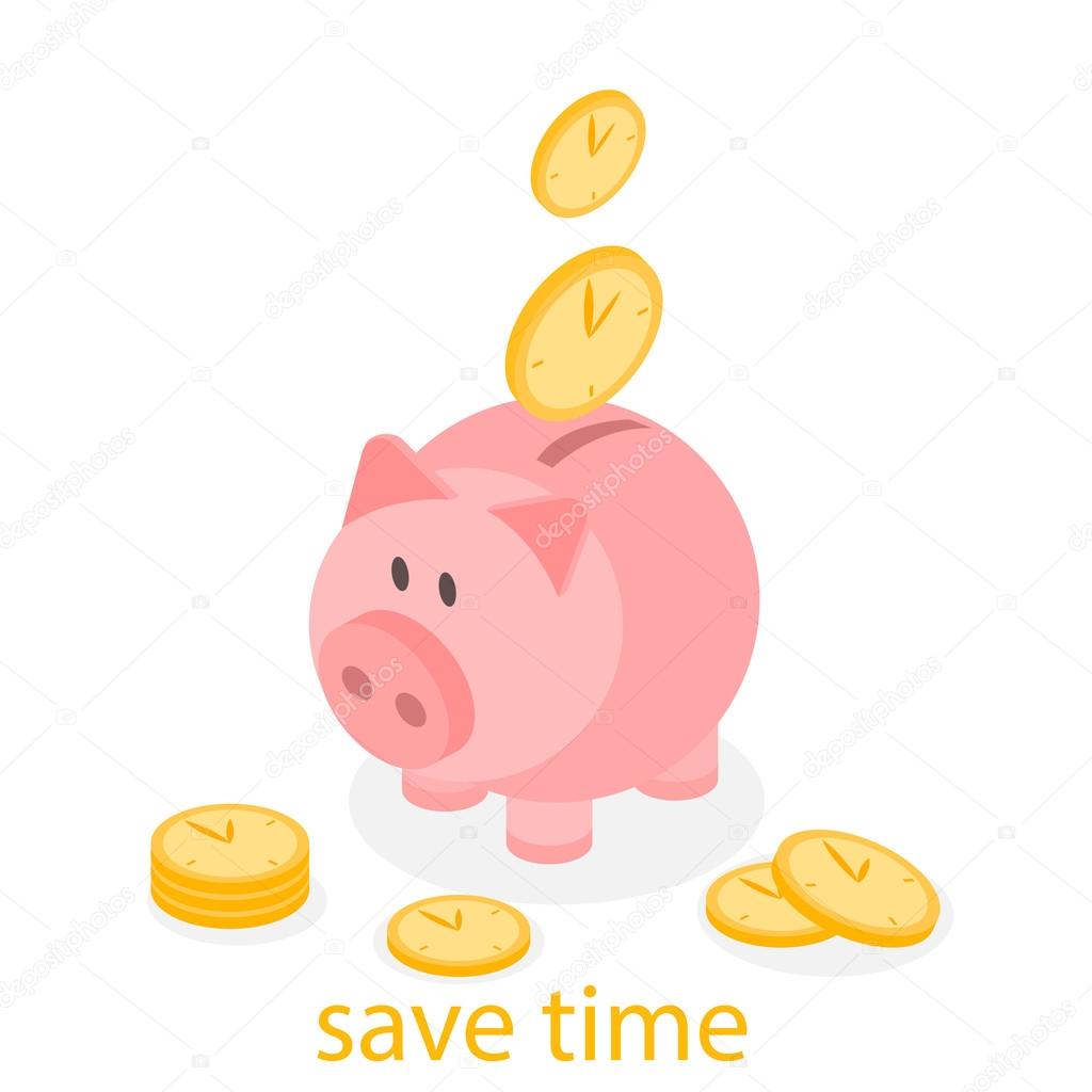 Time is Money Piggy Bank. 