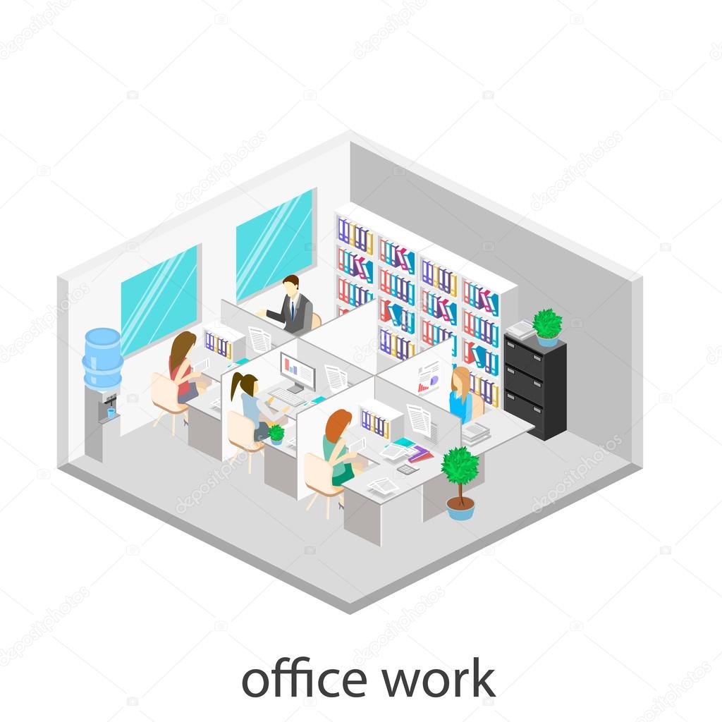 isometric abstract office 