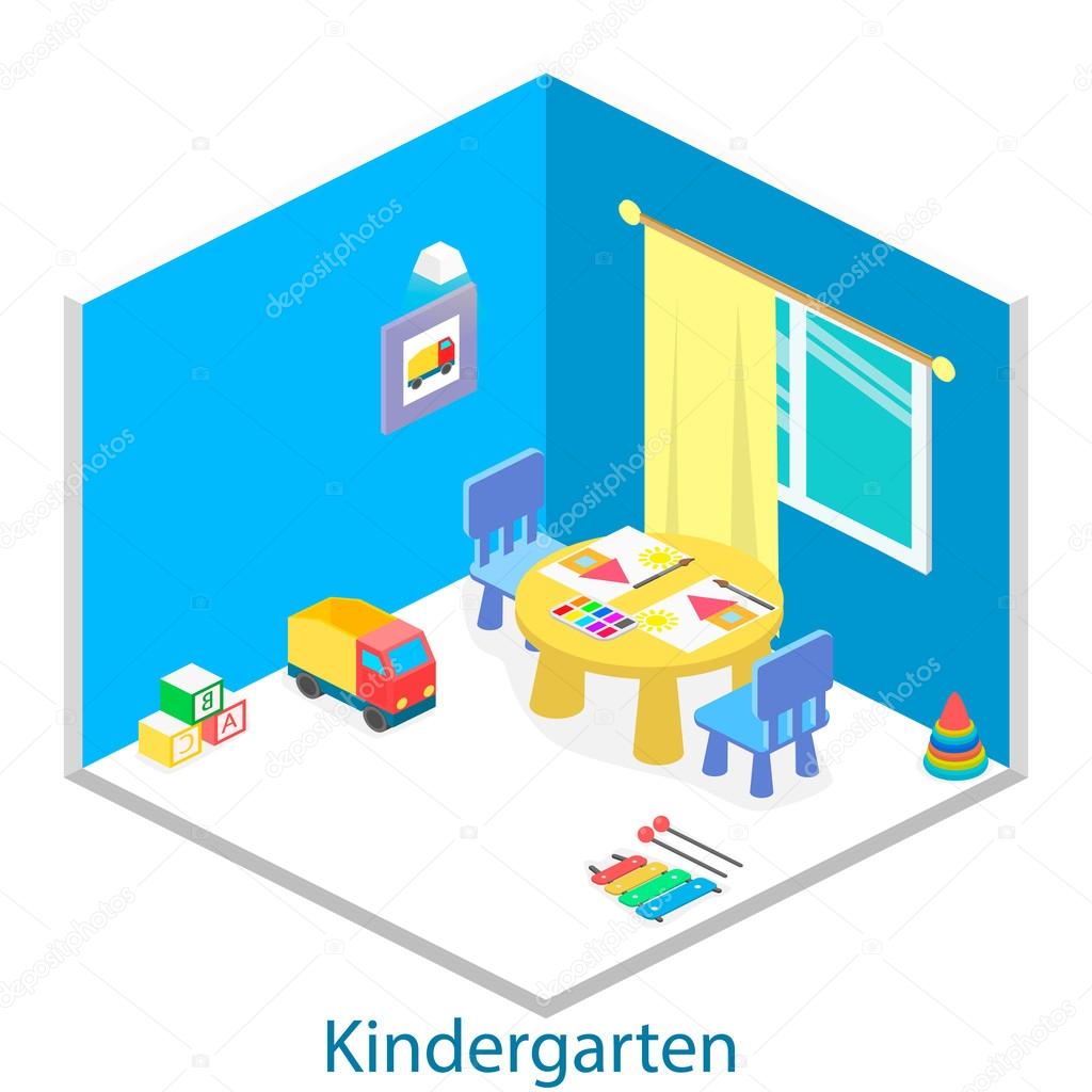 interior of room in the kindergarten. 