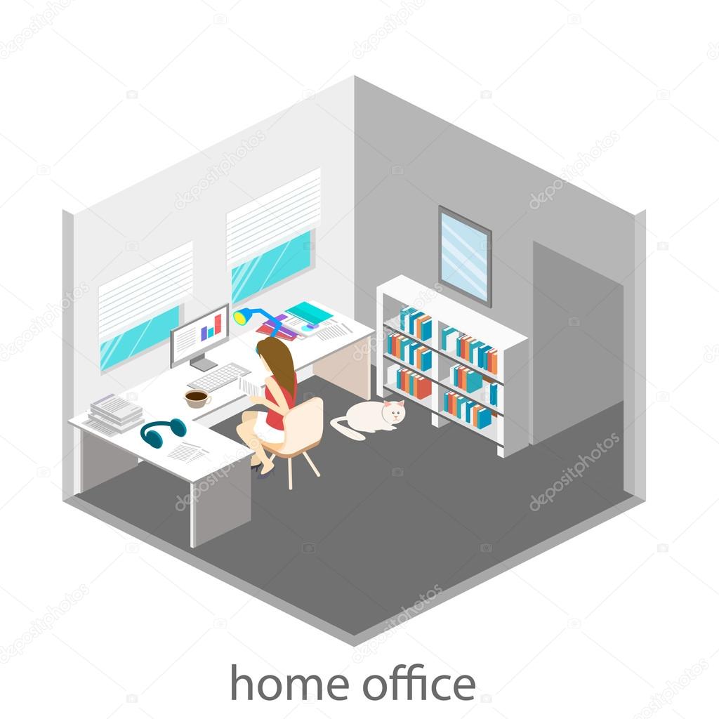 isometric abstract office 