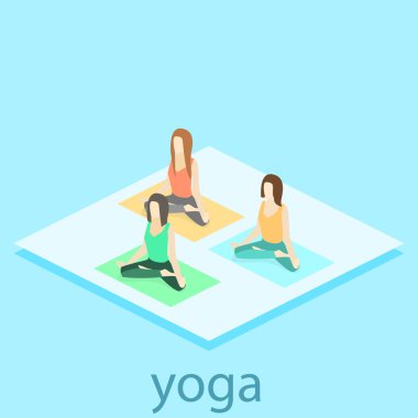 İzometrik iç yoga sınıf. 