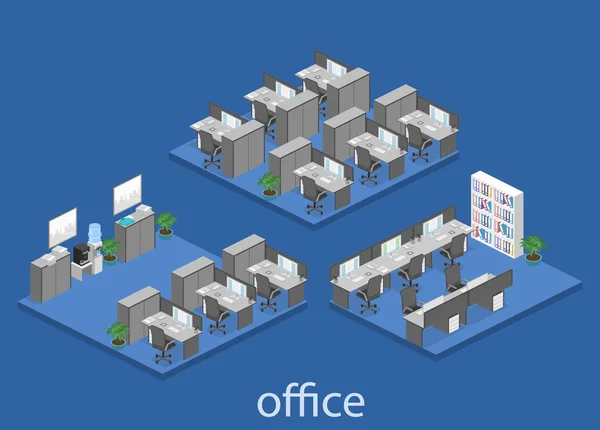 Bureaux intérieurs départements — Image vectorielle