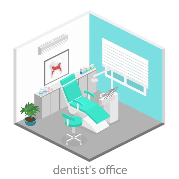 Cabinet de dentiste isométrique . — Image vectorielle