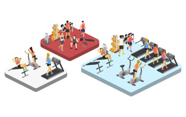 Isometric interior of gym. clipart