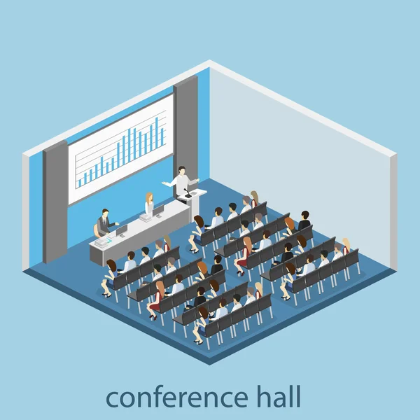 Business presentation meeting in conference hall — Stock Vector