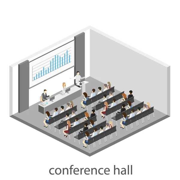 Spotkanie prezentacji biznesowej w hali konferencyjnej — Wektor stockowy