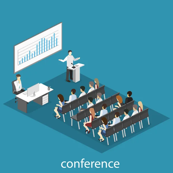 Üzleti prezentáció találkozó a konferenciateremben — Stock Vector
