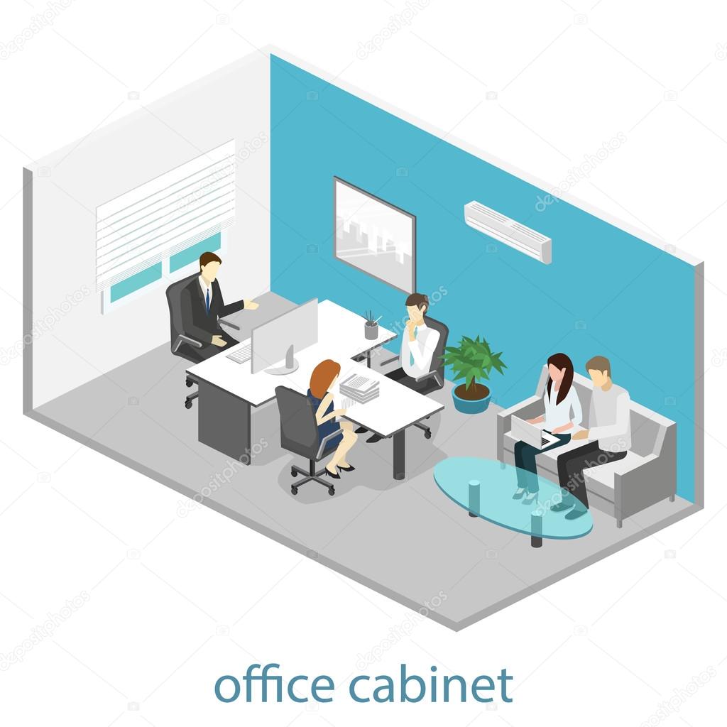 isometric interior of director's office