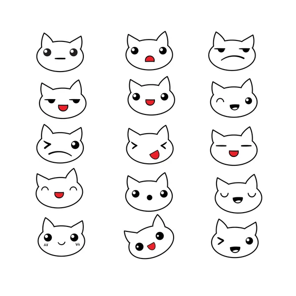 Cute cat emotions set