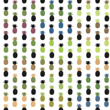 Sorunsuz ananas deseni kümesi. Sessiz paleti vektör çizim.